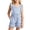 260Light Blue468, variant on Girls Striped Romper With Ruffle Trim Cute Square Neck Playsuit Summer With Pockets Jumpsuit Sleeveless Leisure Kids Onesie