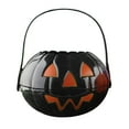 thumbnail image 2 of Pumpkin Pail Halloween Candy Bucket Trick or Treat Holder Lightweight Plastic for Childrens Party Favors, 2 of 9