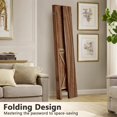 thumbnail image 2 of Wooden Pegboard Display with Hooks and Shelf, Rustic Room Divider Wall and Folding Privacy Screen for Bedroom, Jewelry Store, 2 of 18