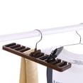 thumbnail image 3 of Zerodis - Organizador de 10 ranuras para corbatas, cinturones, bufandas, de plástico resistente, para armario, ahorro de espacio, con gancho de metal (marrón) Ecomeon no, 3 of 6