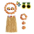 thumbnail image 4 of Conjunto de disfraz hawaiano con falda para celebración boda en la playa Carnaval 60 cm Perfecl, 4 of 8