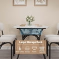 thumbnail image 4 of Dining Table Set for 4 , Modern Kitchen Table & Chairs Set of 4, Rectangular Dining Table With Storage Rack, 4 Boucle Chair Dining Table Set for Kitchen, Dining Room, Breakfast Nook, White+Grey, 4 of 8