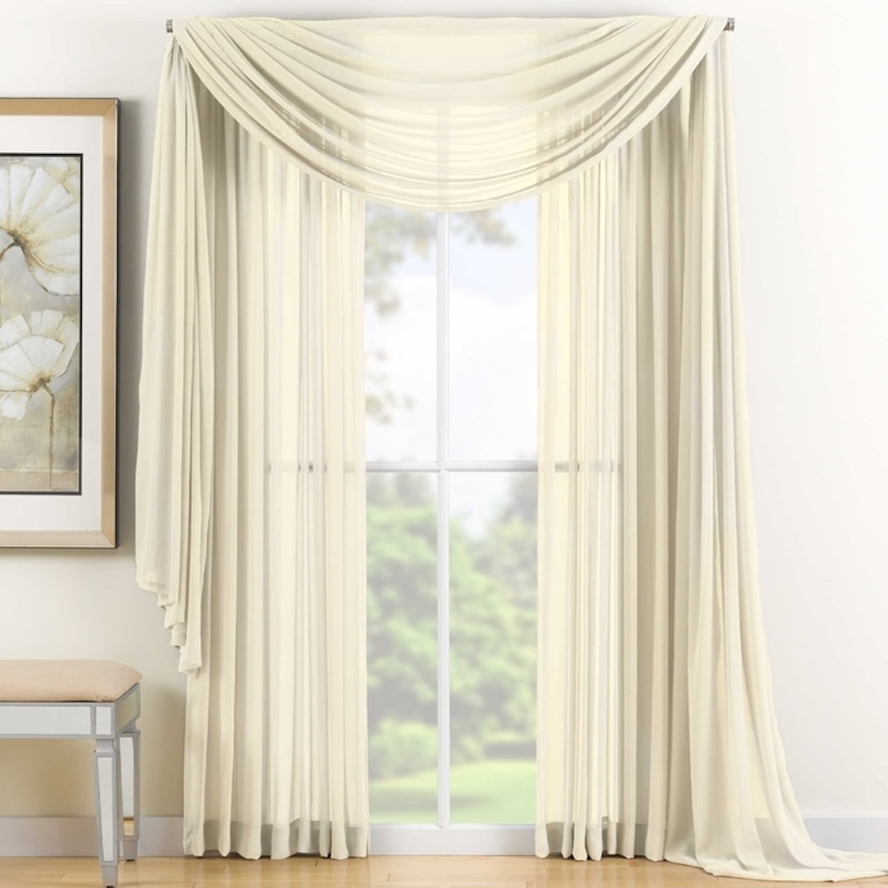 Reverie 84-Inch Sheer Window Curtain Panel in Ivory | Walmart Canada