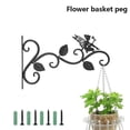 thumbnail image 4 of Moyic Gancho de planta decorativo de hierro negro hermoso y de moda - para comederos de pájaros El metal es resistente Jardín y Patio pájaro trilobulado, 4 of 6