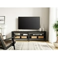 TV Stand for 75 inch TV with 4 Open Shelves, Wood TV Console
