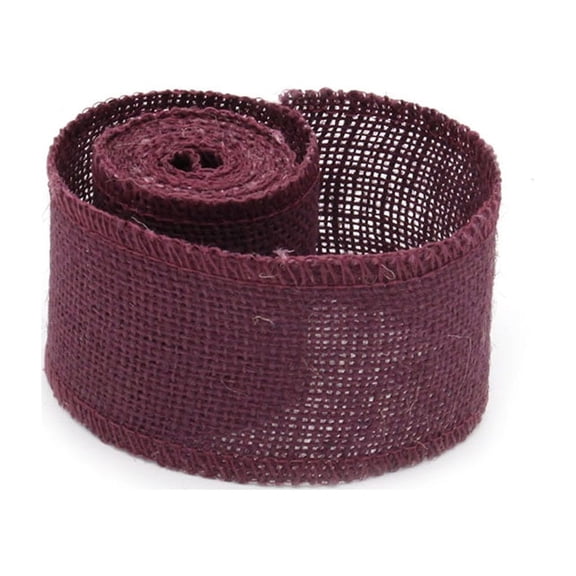 KALLORY Colored Jute Burlap Ribbon Purple For Wreaths Decorators 1Pack 78.7x2.4in