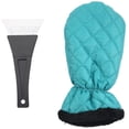 thumbnail image 1 of Snow Shovel Ice Scraper Mitt Waterproof Snow Remover Glove Windshield Warm Padded Glove for Car Window Blue, 1 of 5