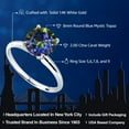 thumbnail image 2 of Gem Stone King 14K White Gold 2.00 Ct Round Blue Mystic Topaz Women Solitaire Engagement Ring (Size 5), 2 of 6