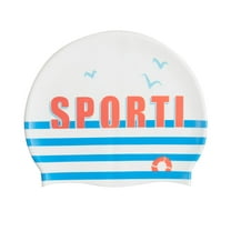 Sporti x Emma Weyant Silicone Swim Cap, Anti-Slip, Drag-Reducing, Bold French Stripe