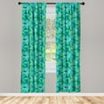 thumbnail image 5 of Ambesonne Teal Window Curtains, Cube Pattern Vibrant Color, Each 28" W x 63" L, Sea Green Blue, 5 of 5