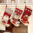 thumbnail image 2 of 3pcs Christmas Stockings Christmas Stocking Bag Hanging Christmas Stockings Large Xmas Gift Bag Hanging Christmas Stockings with Santa Claus Reindeer, 2 of 5