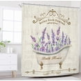thumbnail image 2 of Lavender Lilac Shower Curtain for Bathroom Decor 72Wx72H Purple Floral Flower Rustic Vintage Farmhouse Botanical Women Bathtub Art Printed Fabric Polyester Waterproof 12 Pack Plastic Hooks, 2 of 6