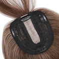 thumbnail image 3 of MY-LADY Clip in Toupee Women Topper 100% Real Remy Human Extensions Silk Top 130% Density Hairpiece for Thinning Hair #4P27 Brown & Dark Blonde 14", 3 of 9