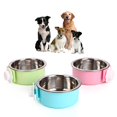thumbnail image 4 of ACDANC 2026 New Crate Dog Bowl,Removable Stainless Steel Hanging Pet Cage Bowl Food & Water Feeder Coop Cup for Cat,Puppy,Birds,Rats,Guinea Pigs,Stainless Steel Dog Bowls Pink,Large, 4 of 7