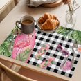 thumbnail image 3 of Summer Ocean Pink Surfboard Placemats Set of 8, Beach Slippers Flower Palm Leaf Black Plaid Non-Slip Place Mats Washable Table Mats for Kitchen Dining Table Decorations Indoor/Outdoor, 3 of 9