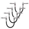 thumbnail image 1 of Cable de conexión para guitarra, 15 cm, paquete de 4, conectores jack planos de ángulo recto de 6,35 mm, cable de audio para pedales de efectos de guitarra y bajo, cable para instrumentos musicales JM, 1 of 5
