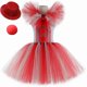 thumbnail image 3 of Disfraz de payaso de It Pennywise para niña, vestido con tutú gris y rojo, disfraces de payaso espeluznante para Halloween para niña, ropa de fiesta de carnaval, 3 of 5