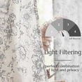thumbnail image 4 of Cortina Jinchan para salón, mezcla de lino, 114 x 115 cm, diseño floral, color gris, 4 of 9