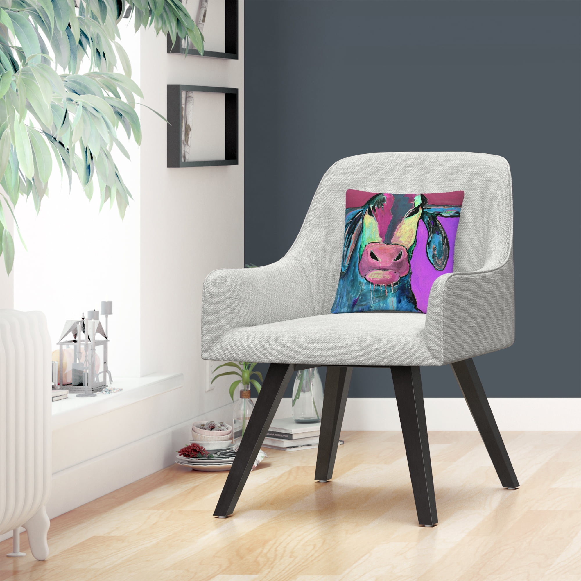 Color Series Bull Drool 2' Animals Pets Painting Bold By Pat Saunders-White 16 X 16 Decorative Throw Pillow