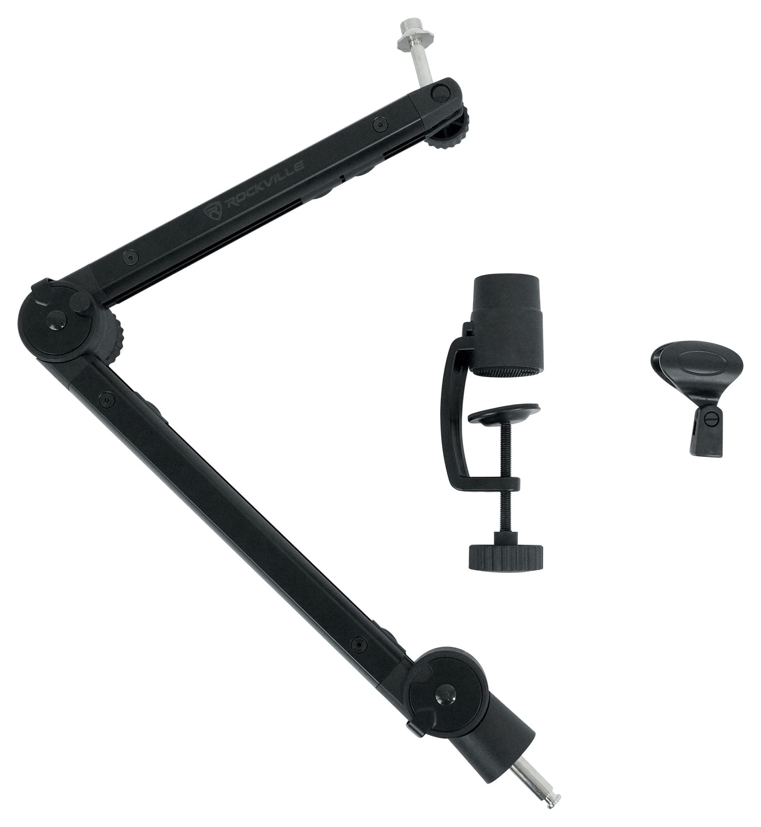 Rockville RG30 ROGAN STAND 30" Pro Boom Arm Mic Stand w/ Fixed Mount+Desk Stand