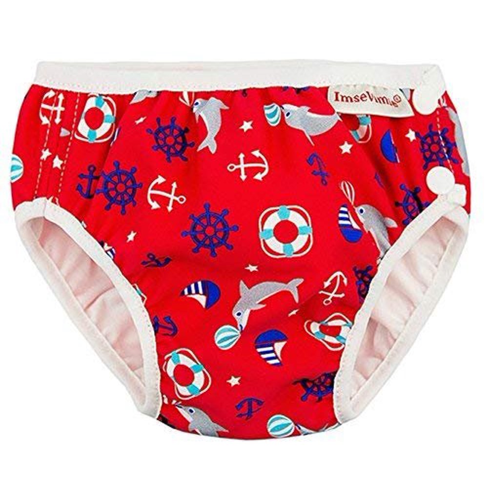 ImseVimse Reusable Baby Swim Diapers for Boys (Red Marine, L 2026 lbs