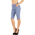 thumbnail image 1 of Women's Jean Looking Bermuda Shorts Jeggings Cotton Blend Short Length Pull Up, 1 of 5