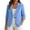 Blue, variant on Women's Cotton Linen Blazer Jacket Notched Lapel 3/4 Sleeve Work Office Casual Streetwear Top with Pockets Regular Fit