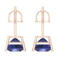 thumbnail image 4 of 3 ct Screw-Back Stud Earrings for Women | 6.5mm Princess Cut Simulated Tanzanite | 18K Rose Gold, 4 of 5
