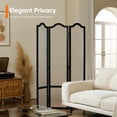 thumbnail image 4 of Jostyle 3 Panel Acrylic Room Divider Privacy Screen Translucent Folding Partition with Paulownia Wood Frame Black, Shatterproof & Space-Saving for Living Room, Bedroom, Office, 4 of 10