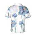thumbnail image 3 of Daiia Pale Blue Lotus Flowers Hawaiian Shirt for Men Gentle Cotton Regular Short Sleeve Casual-3X-Large, 3 of 9