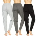 thumbnail image 6 of 3 Pack: Women's 100% Cotton Lounge Sleep Casual Pajama Bottom Jogger Sweatpants Medium, Set C, 6 of 6