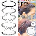 thumbnail image 1 of 5PCS Hair Hoops Spring Wave Hair Bands Hair Styling Accessories for Women & Men, 1 of 8