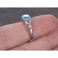 thumbnail image 6 of HeartsAndYou 1.2ct Natural Aquamarine Diamond Floral Leaf Solitaire Ring 14k SOLID White Gold, 6 of 9