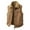 Khaki, variant on Busydd Men's Outerwear Vests Solid Color Sleeveless Fleece Vest Casual Comfy Warm Reversible Vest for Men Fashion Zipper Lapel Men's Vest with Pockets M
