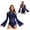 Navy Blue, variant on Women Gymnastics Leotard Bodysuit Sparkly Rhinestone Backless Figure Skating Dancewear White L