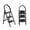 black, variant on Takira Step Ladders,Adult 3 Step Folding Ladder with Padded Handrail,Metal Portable Ladder.Red