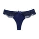 thumbnail image 1 of Gibobby Ropa interior sexy para mujer Tanga con borde de encaje y de verano, bragas de mujer de Color sólido sin costuras sin rastro(Azul,G), 1 of 5