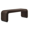 thumbnail image 2 of Modway Koda 60" Performance Velvet Waterfall Long Bench in Black Chocolate Brown, 2 of 9