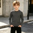 thumbnail image 6 of UAYOTSE Boys Crew Neck Long Sleeve Striped Shirt Soft Breathable Casual Layering Tee for Kids Daily Outfit, 6 of 9