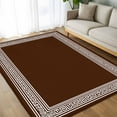 thumbnail image 4 of Dark Brown Geometric 6x9 Area Rugs, White Greek Key Design Abstract Modern Art Non-Skid Rubber Backing Large Rectangle Rugs - Living Room Bedroom Home Office, Indoor Floor Mat Carpets Washable Rug, 4 of 9