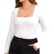 thumbnail image 2 of Body de Mujer con Cuello Cuadrado, Corta y Larga, Estilo Camisa, Top Ajustado XL, 2 of 8