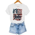 thumbnail image 7 of Women's T-shirts Short Sleeves Round Neck Simple Graphic Pattern Lightweight Soft Tops T-shirts for Independence Day Fourth of July Women's Beach Outfits Ship in 2 Days, 7 of 7