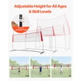 thumbnail image 4 of KFFKFF 2-in-1 Volleyball Training Net System, Freely Height-Adjustable Practice Equipment with Ball Return, Portable Net Station, 4 of 9