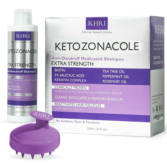 Anti -Fungal Shampoo  -  Anti-Dandruff  Medicated Shampoo Dry Scalp Treatment - Soothes Itchy, Flaky, and Irritated Scalp - Paraben-Free, Sulphate-Free Massager Brush Bundle Set