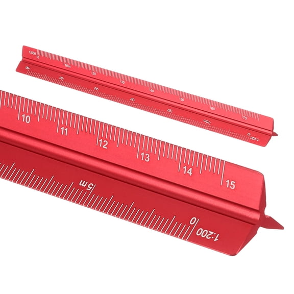 Uxcell Architectural Scale Ruler 7 Inch Metric Aluminum Alloy Triangular Drafting Ruler, Blue