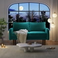 thumbnail image 3 of Koby Home 70" Small Spaces Velvet Sofa Couch - Modern Comfy, Thick Cushions & Wood Frame for Living Room Apartment Eggplant, 3 of 6