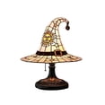 thumbnail image 6 of Clearance Witch Hat Lamp, Early Halloween Decorations Indoor Stained Glass Resin Wizard Hat Light Gothic Table Lamp Spooky Decorative Standing Lights Haunted Wiccan Gifts for Halloween, Bedroom(D), 6 of 8