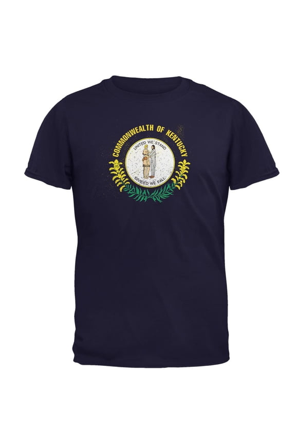 Born and Raised Kentucky State Flag Mens T Shirt Navy LG