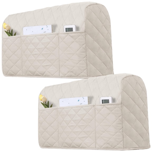 2 Pcs Couch Arm Covers, Sofa Armrest Covers, Modern Simple Design, Waterproof Polyester with Multiple Storage Pockets, Protects from Pet Scratches and Spills, Easy Installation & Cleaning