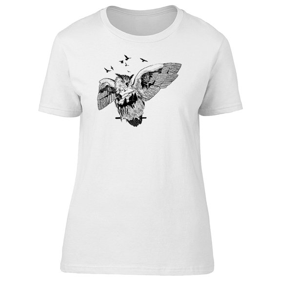 Lovely Sketch Landscape Owl Tee Men's -Image by Shutterstock